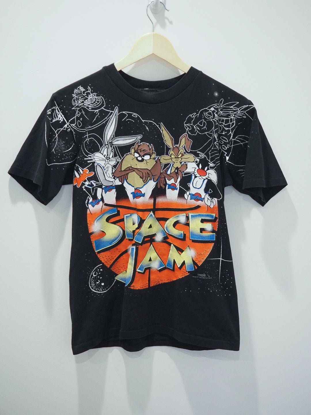 RARE Vintage 1996 Space Jam T-Shirt – Tune Squad Double - Sided Freeze USA Made Single Stitch Clothes - Warner Bros. - Afterthought Vintage