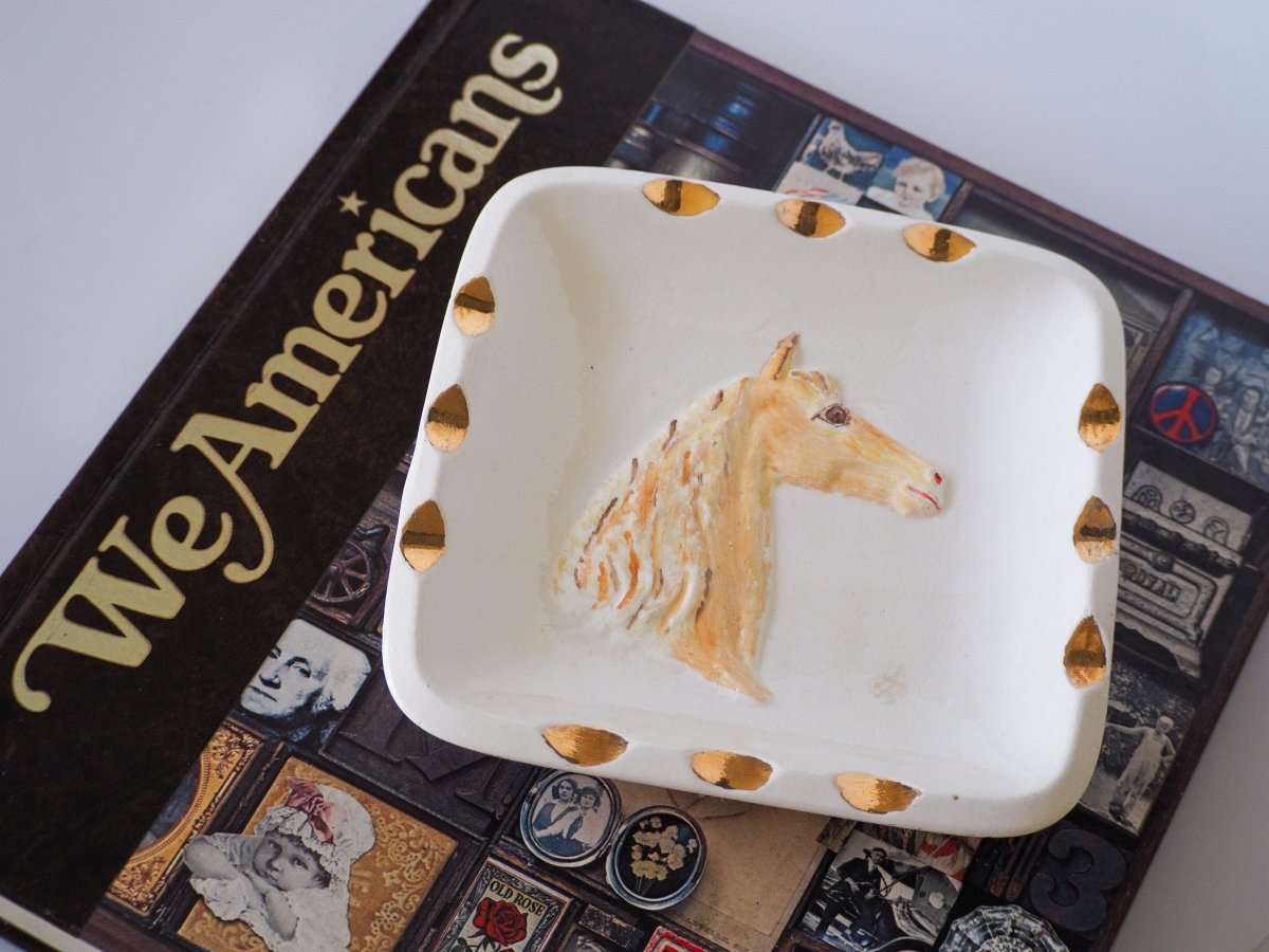 1950s Handmade Horse Relief Ceramic Ashtray *Sold As Is* Lifestyle - Afterthought Vintage