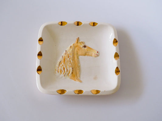 1950s Handmade Horse Relief Ceramic Ashtray *Sold As Is* Lifestyle - Afterthought Vintage