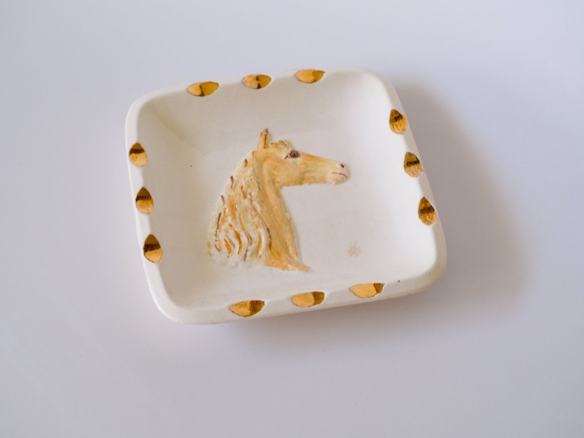 1950s Handmade Horse Relief Ceramic Ashtray *Sold As Is* Lifestyle - Afterthought Vintage