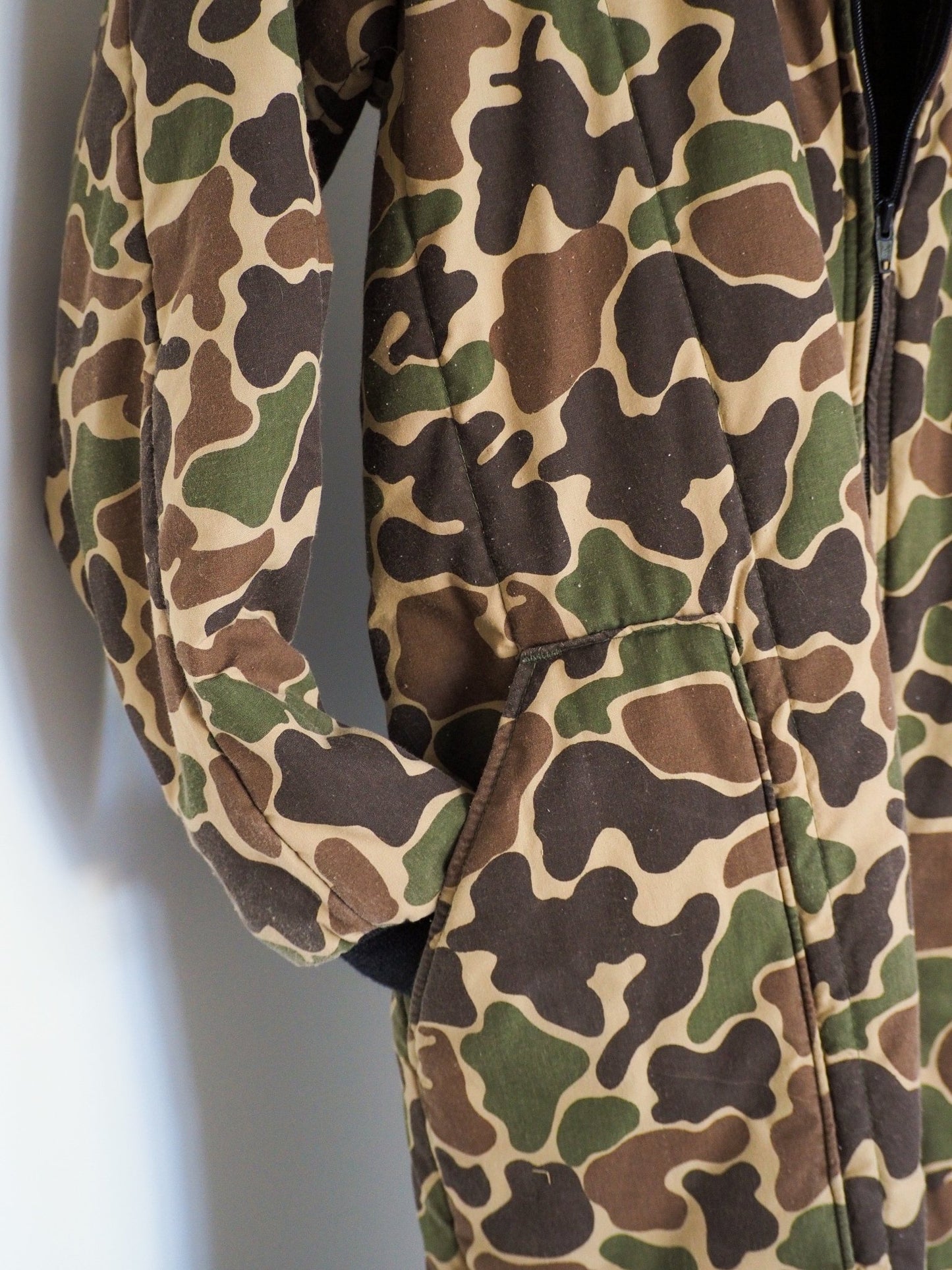 1970s Jim “Catfish” Hunter Saftbak Duck Camouflage Down Hunting Coveralls Clothes - Saftbak - Afterthought Vintage