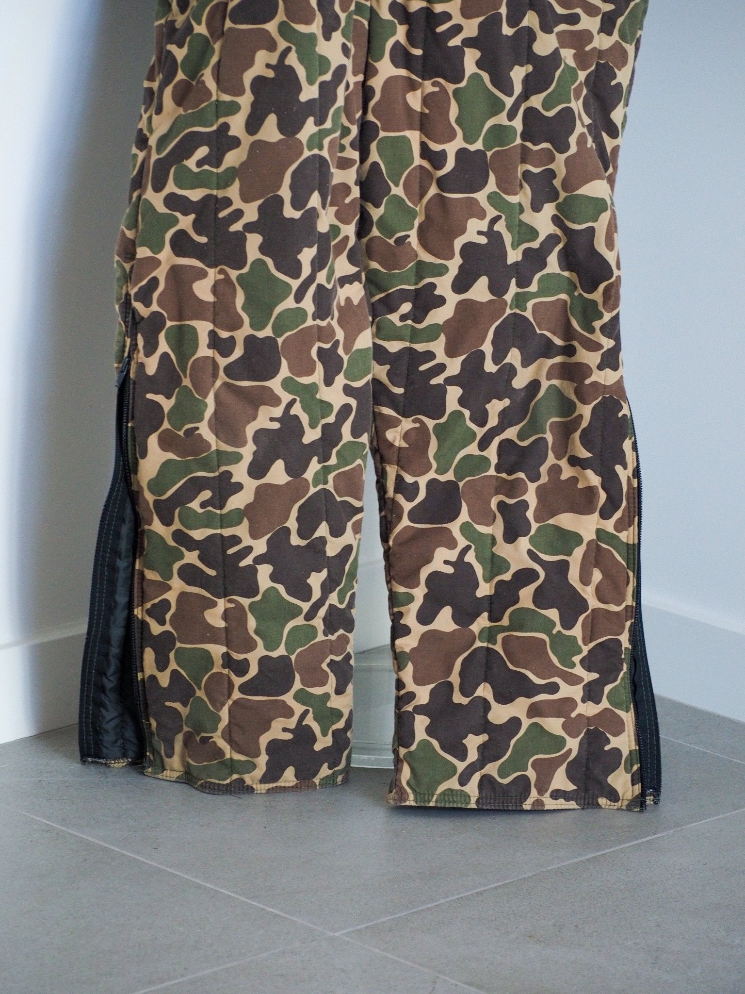 1970s Jim “Catfish” Hunter Saftbak Duck Camouflage Down Hunting Coveralls Clothes - Saftbak - Afterthought Vintage