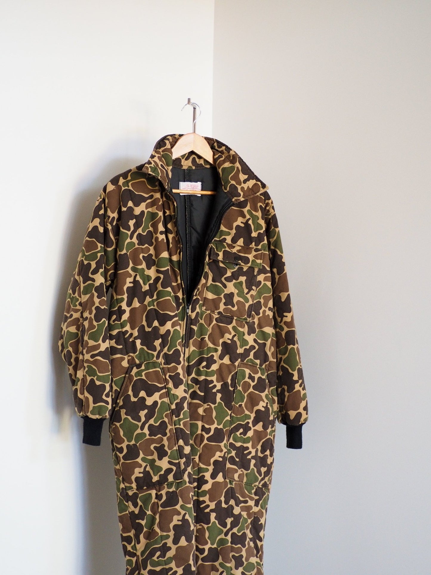 1970s Jim “Catfish” Hunter Saftbak Duck Camouflage Down Hunting Coveralls Clothes - Saftbak - Afterthought Vintage