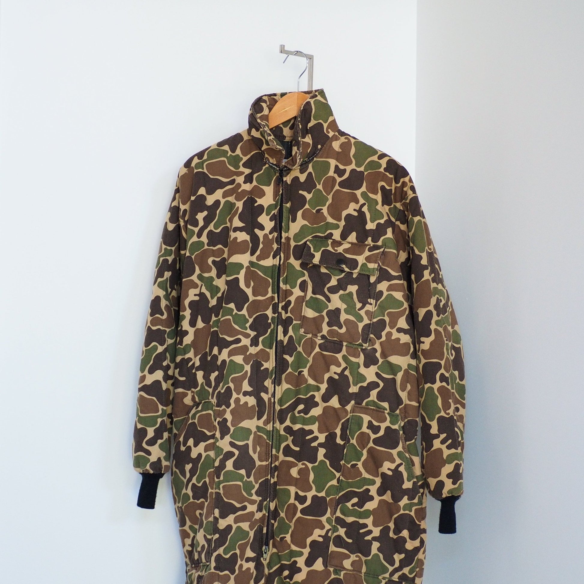 1970s Jim “Catfish” Hunter Saftbak Duck Camouflage Down Hunting Coveralls Clothes - Saftbak - Afterthought Vintage