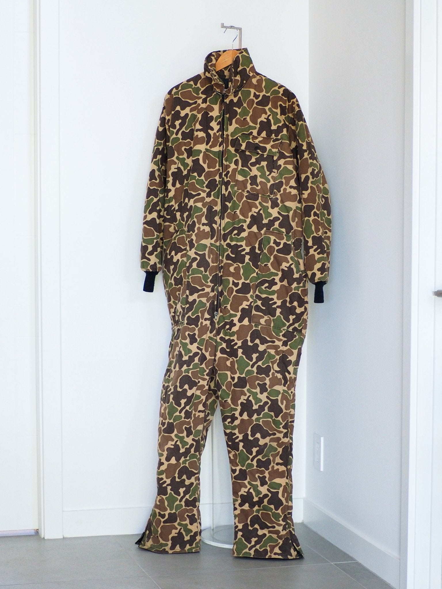 1970s Jim “Catfish” Hunter Saftbak Duck Camouflage Down Hunting Coveralls Clothes - Saftbak - Afterthought Vintage