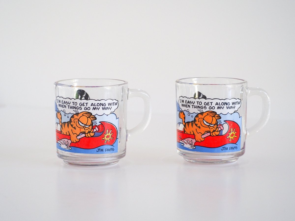 1978 Garfield McDonalds Glass Mugs Lifestyle - Afterthought Vintage