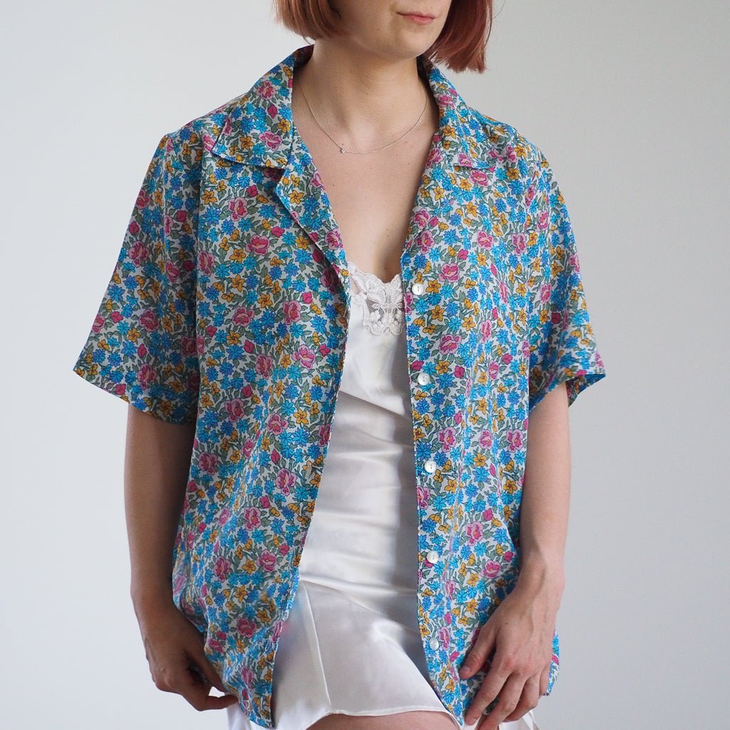 1980s Swann Floral Print Blouse Clothes - Afterthought Vintage