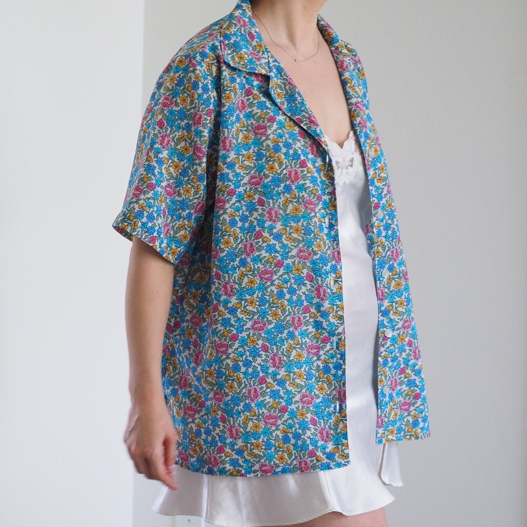 1980s Swann Floral Print Blouse Clothes - Afterthought Vintage