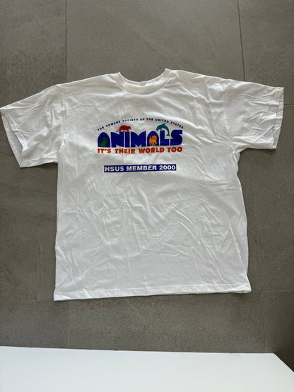 2000 “Animals, It’s Their World Too” US Humane Society Member Tee Clothes - Afterthought Vintage