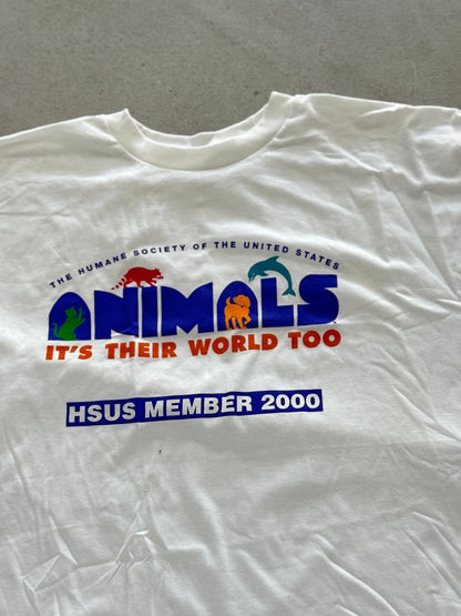 2000 “Animals, It’s Their World Too” US Humane Society Member Tee Clothes - Afterthought Vintage