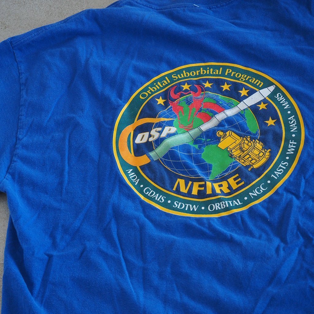 2001 Minotaur 1 NASA Launch Team Tee Clothes - Hanes Beefy Tee - Afterthought Vintage