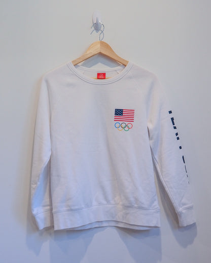 Throwback Team USA Official Olympic Apparel White Crewneck