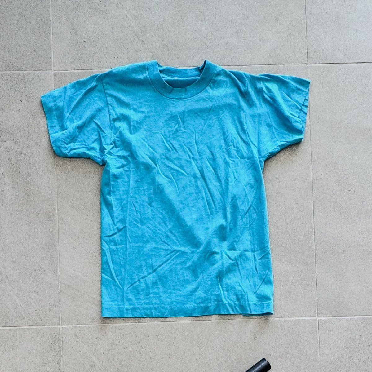 80s Aqua Blank Screen Stars T-Shirt - Single Stitch Clothes - Afterthought Vintage