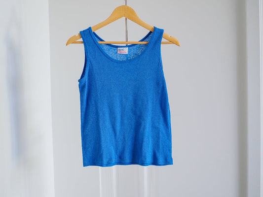 80s Avon Fashions Single Stitch Blue Tank Top - M Clothes - Afterthought Vintage