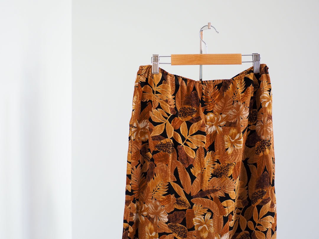 80s Chico's Designs Print Midi Skirt - Afterthought Vintage