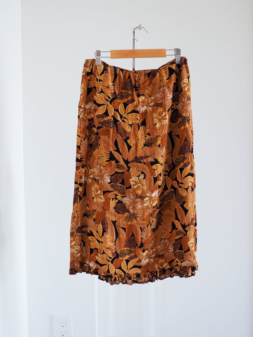 80s Chico's Designs Print Midi Skirt - Afterthought Vintage