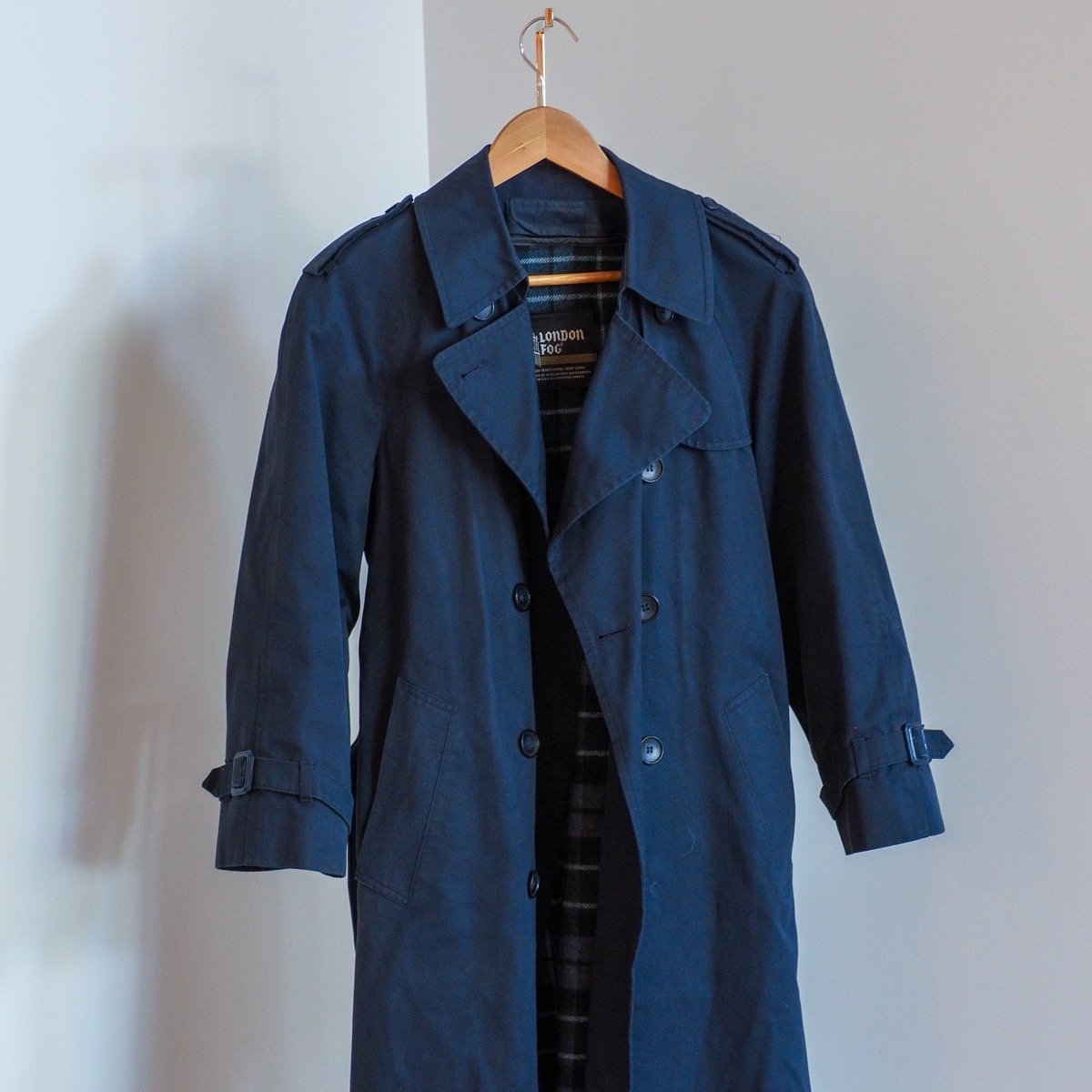 80s London Fog Navy Trench Coat w/ Removable Lining Clothes - Afterthought Vintage