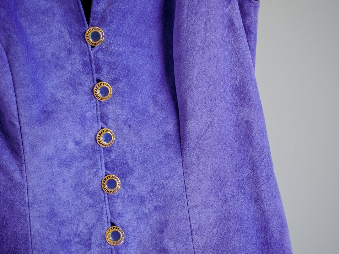 80s Purple Suede Danier Vest - Afterthought Vintage