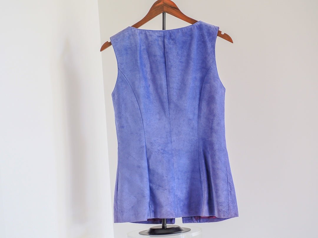 80s Purple Suede Danier Vest - Afterthought Vintage