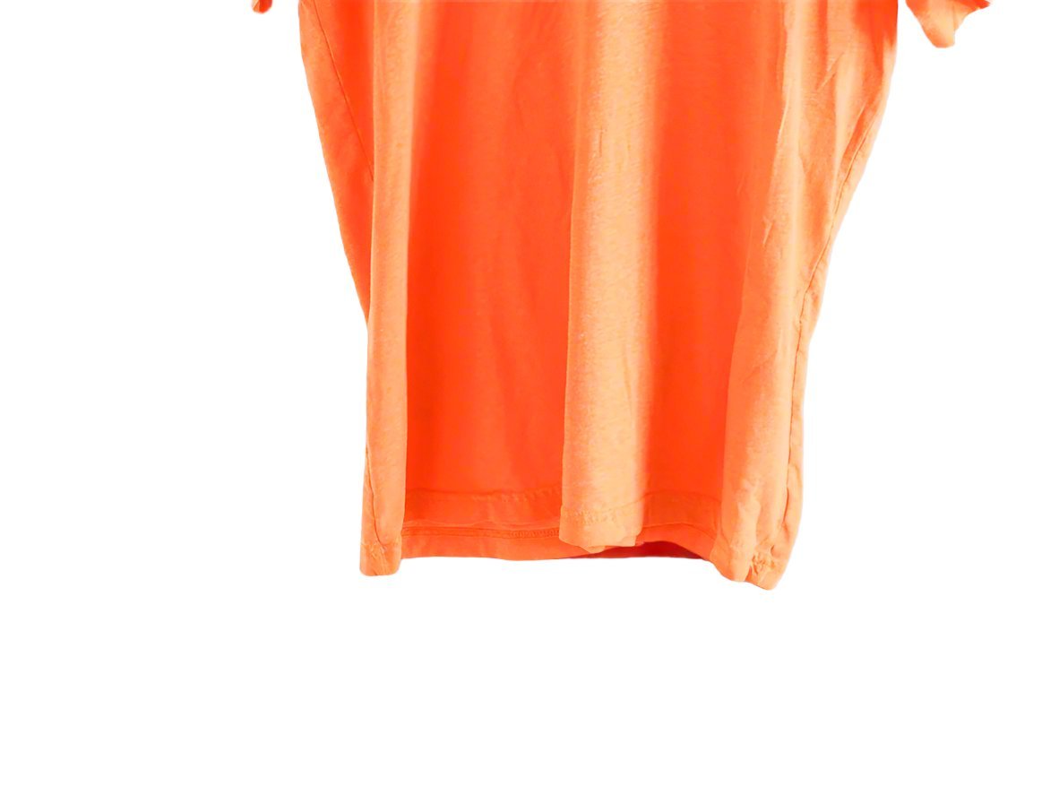 90S American Apparel Neon Orange V - Neck T-Shirt - Single Stitch Clothes - Afterthought Vintage