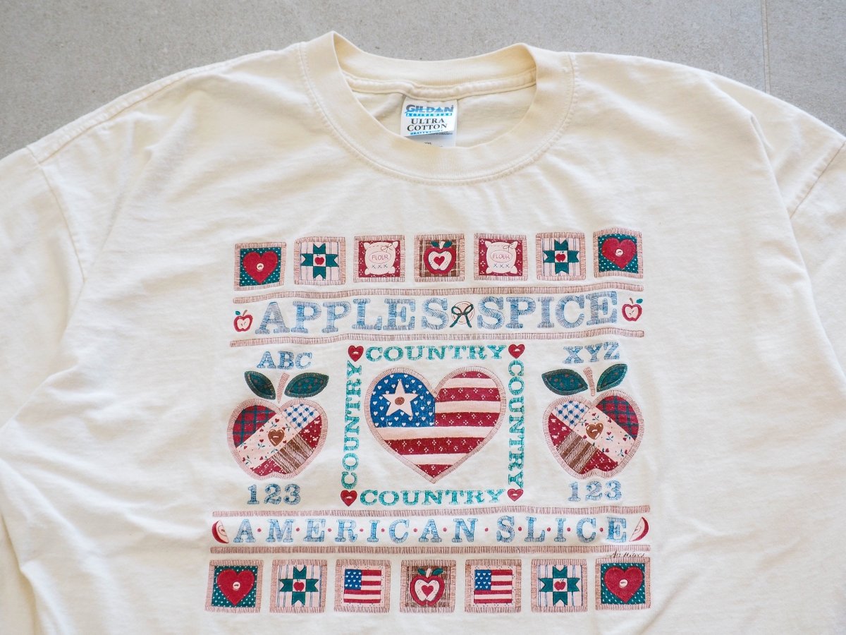 90s Apple Spice American Slice Quilt Graphic T-Shirt Clothes - Afterthought Vintage