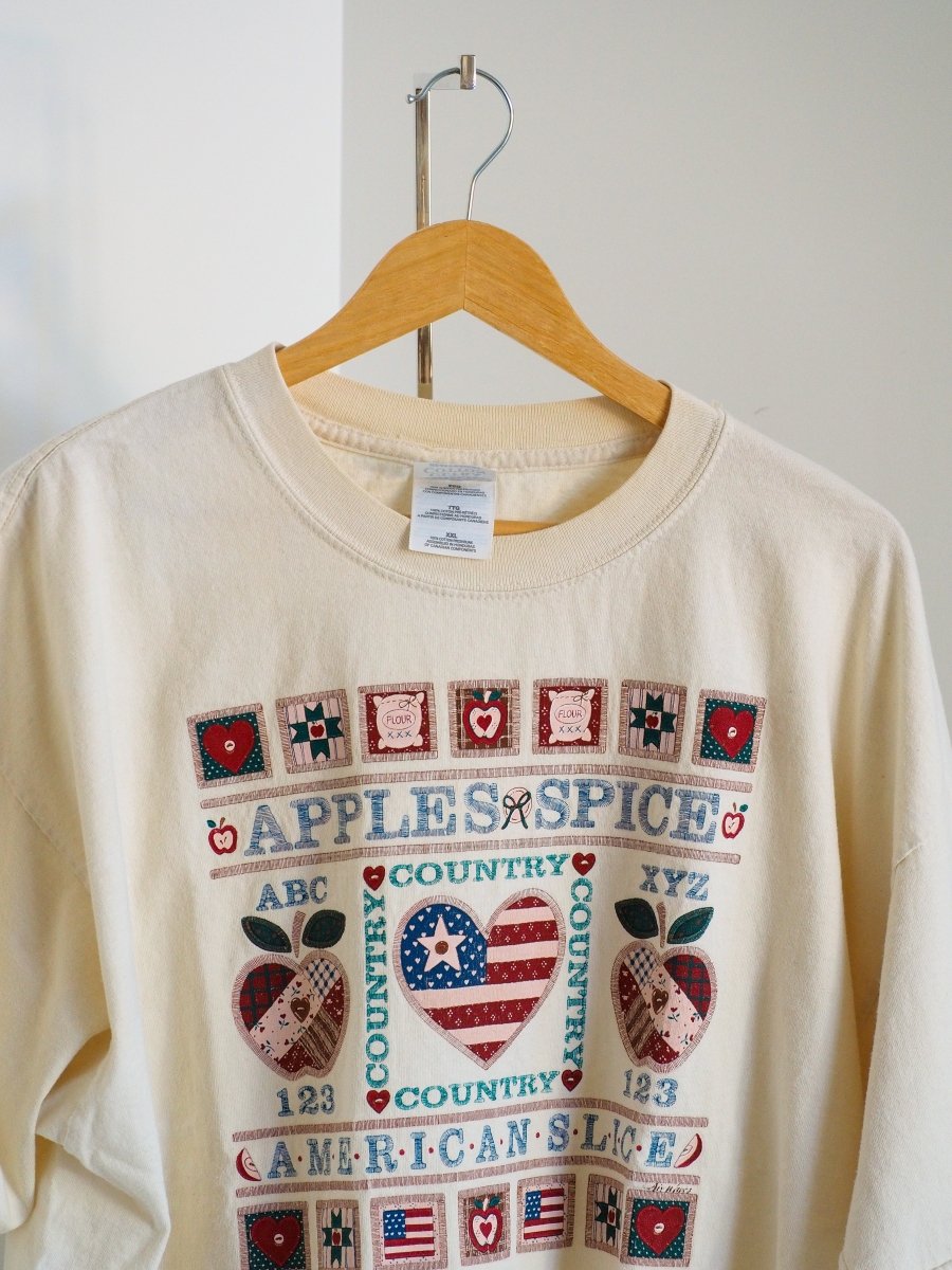 90s Apple Spice American Slice Quilt Graphic T-Shirt Clothes - Afterthought Vintage