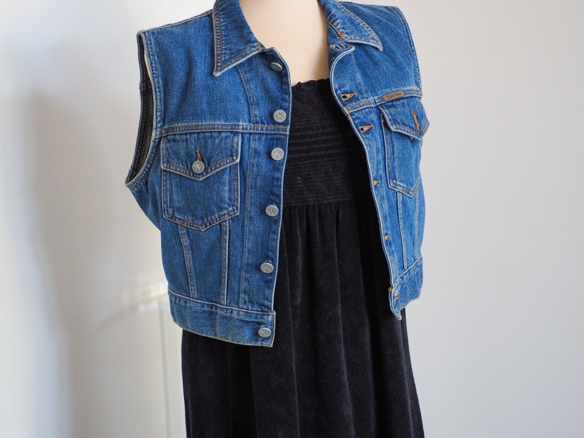 90s Calvin Klein Denim Vest - Made in USA Clothes - Afterthought Vintage