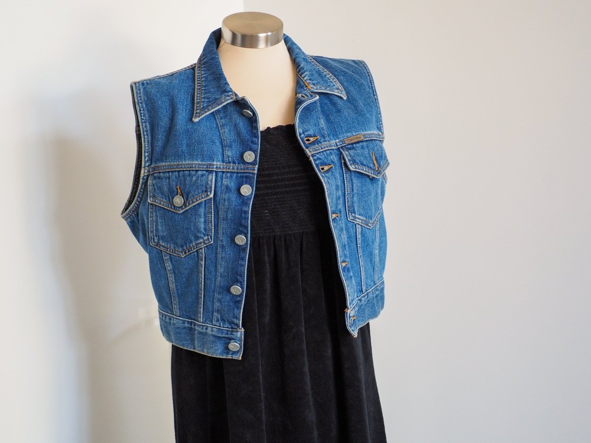 90s Calvin Klein Denim Vest - Made in USA Clothes - Afterthought Vintage