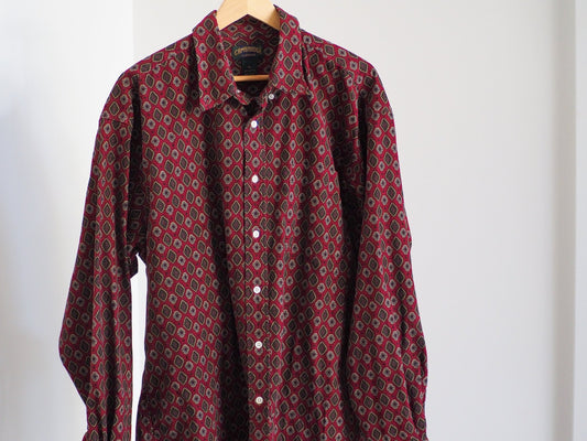 90s Cambridge Classics Paisley Corduroy Button Down Clothes - Cambridge Classics - Afterthought Vintage