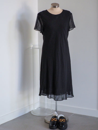 90s Donna Ricco Black Evening Dress Clothes - Afterthought Vintage