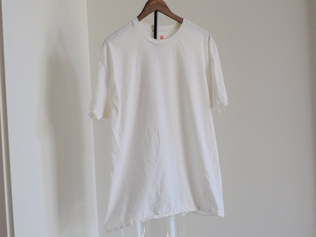 90s Hanes Plain White T-Shirt - Single Stitch - Afterthought Vintage