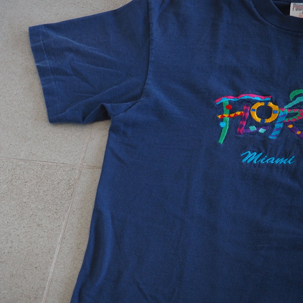 90s Miami Beach FL Embroidered Tourist Tee - Single Stitch Clothes - Afterthought Vintage