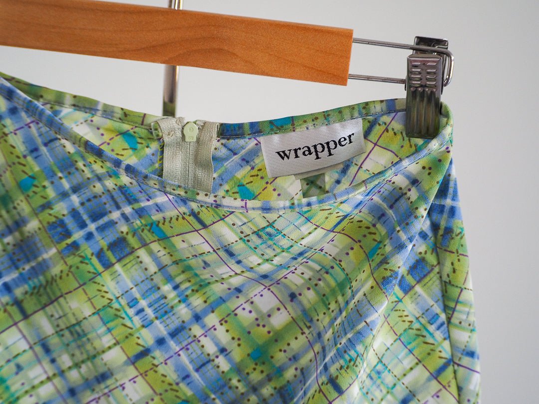 90s Wrapper Plaid Print Mini Skirt - Afterthought Vintage