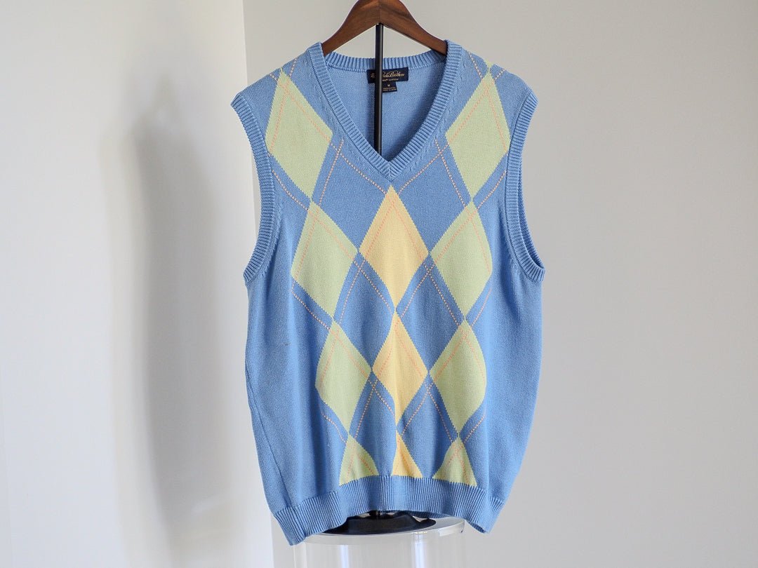 Brooks Brothers Blue Argyle Sweater Vest - Afterthought Vintage