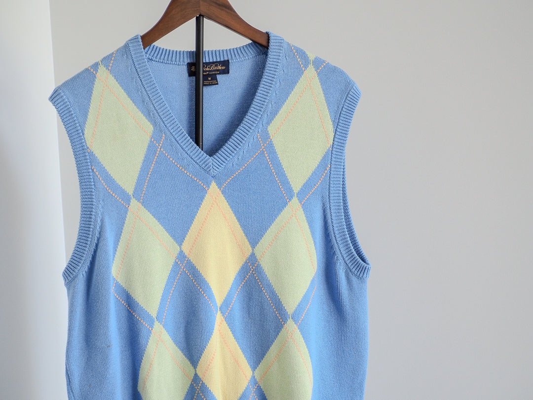 Brooks Brothers Blue Argyle Sweater Vest - Afterthought Vintage