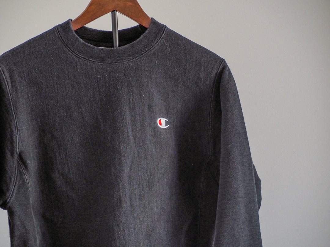 Champion Black Reverseweave Crewneck Clothes - Afterthought Vintage