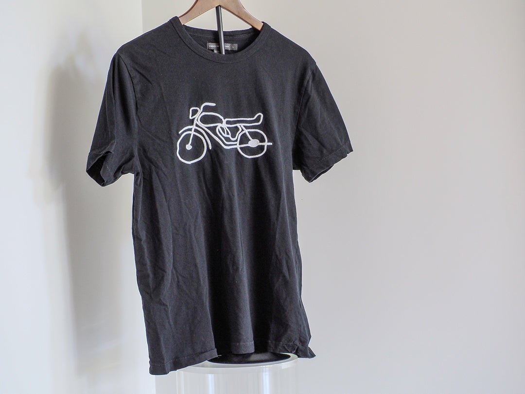 French Connection Embroidered Motorcycle Logo Shirt Clothes - Afterthought Vintage