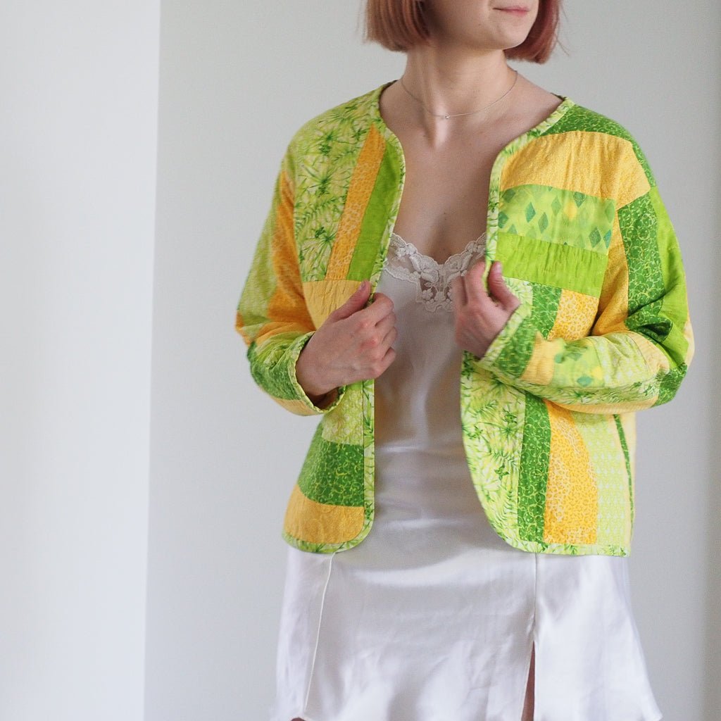 Handmade Upcycled Shell Jacket from Vintage Fabric Clothes - Afterthought Vintage