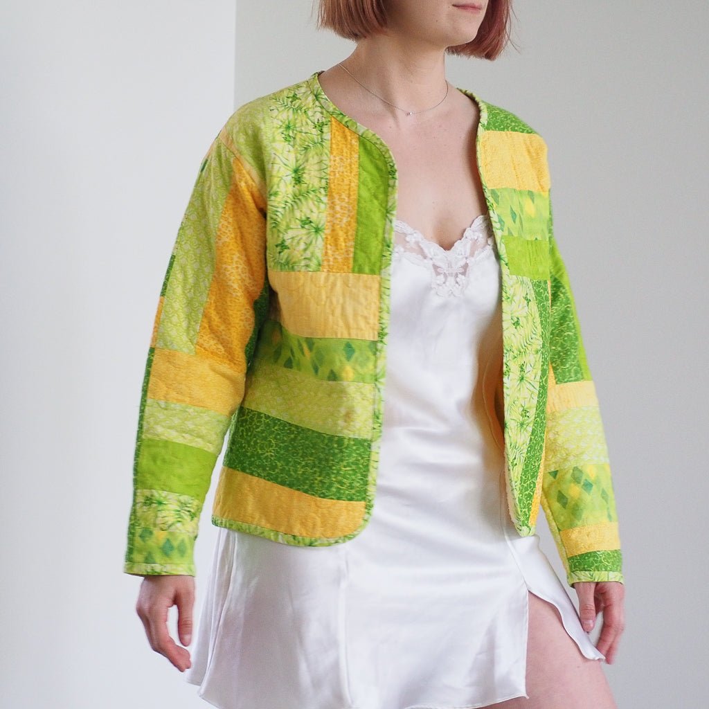 Handmade Upcycled Shell Jacket from Vintage Fabric Clothes - Afterthought Vintage