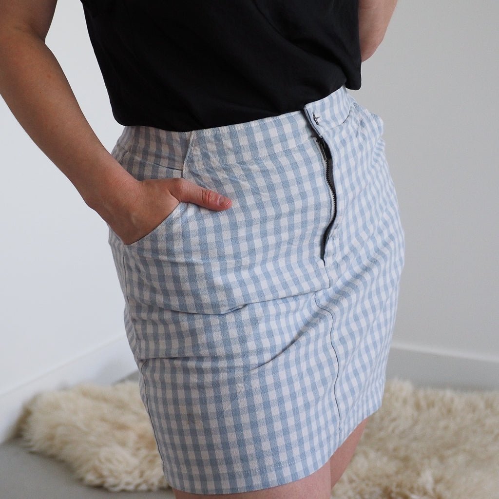 Hollister Blue Gingham Mini Skirt Clothes - Afterthought Vintage