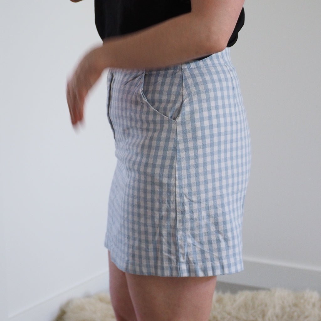 Hollister Blue Gingham Mini Skirt Clothes - Afterthought Vintage