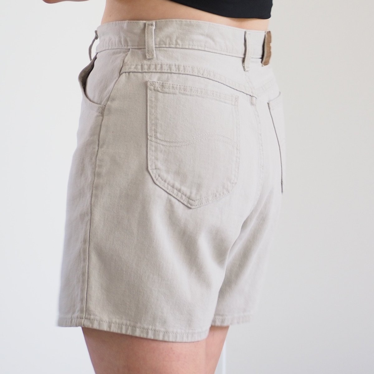 Lee Riveted Beige High - Rise Denim Shorts Clothes - Afterthought Vintage