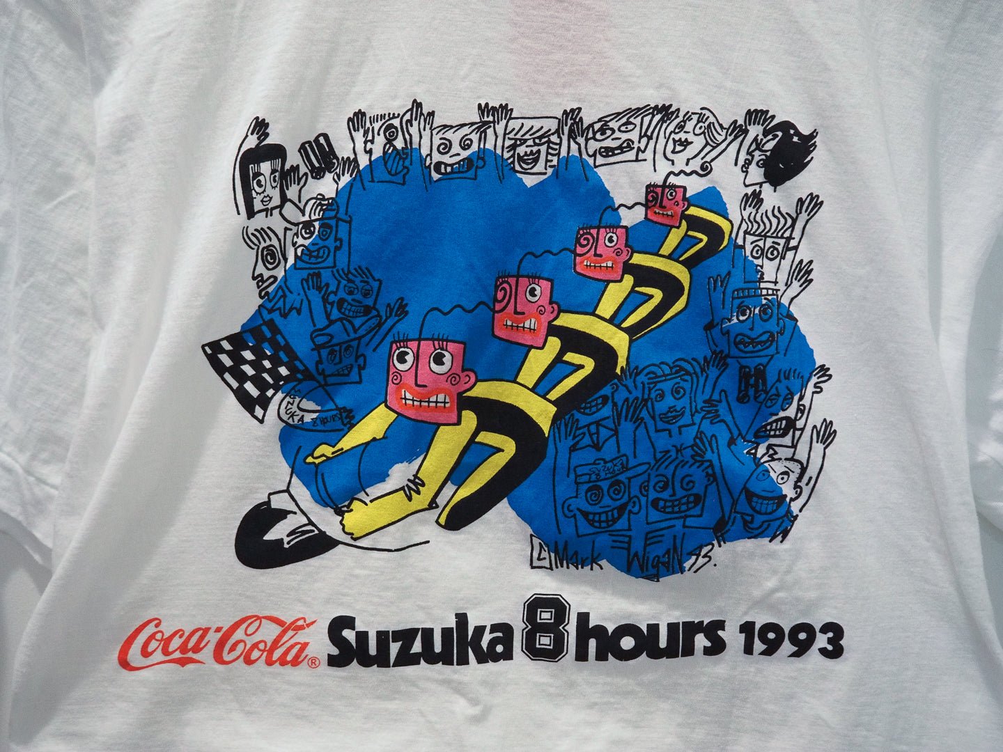 Rare 1993 Coca - Cola Suzuka 8 Hours T-Shirt – Mark Wigan Art, Moto Race, Single Stitch, Size L Clothes - Afterthought Vintage - Afterthought Vintage