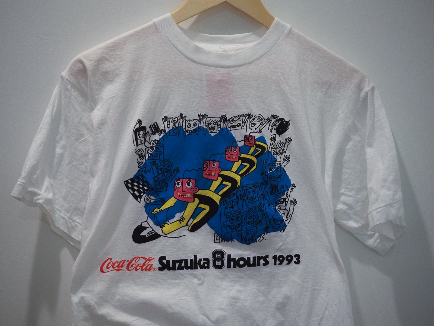 Rare 1993 Coca - Cola Suzuka 8 Hours T-Shirt – Mark Wigan Art, Moto Race, Single Stitch, Size L Clothes - Afterthought Vintage - Afterthought Vintage