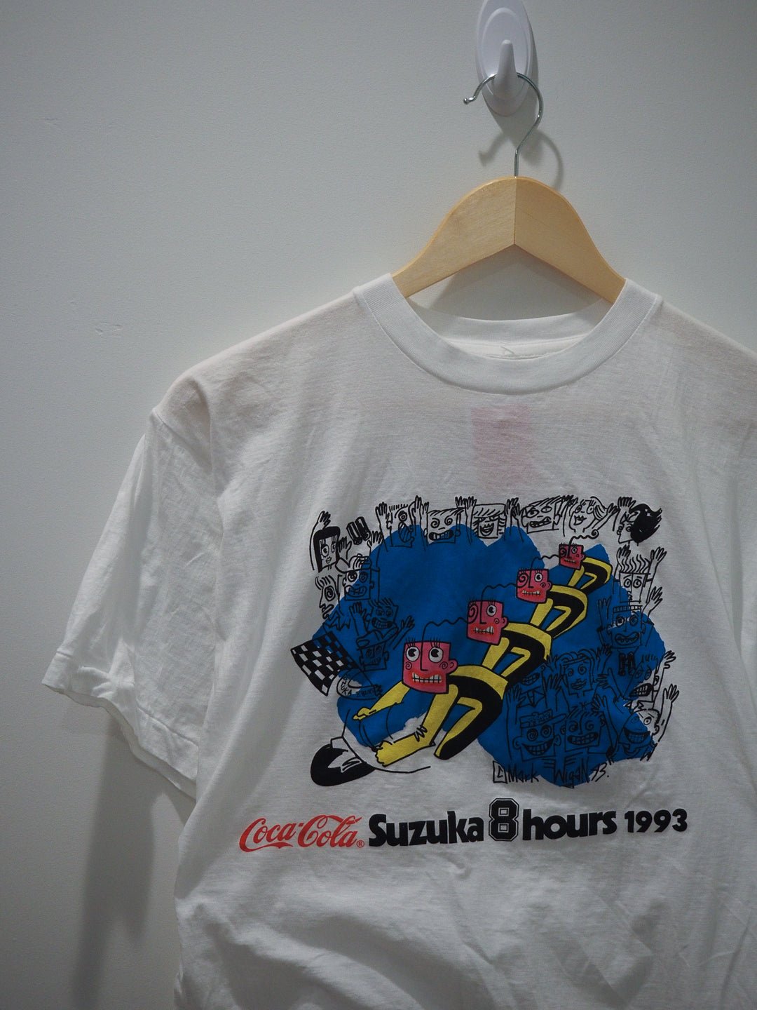 Rare 1993 Coca - Cola Suzuka 8 Hours T-Shirt – Mark Wigan Art, Moto Race, Single Stitch, Size L Clothes - Afterthought Vintage - Afterthought Vintage