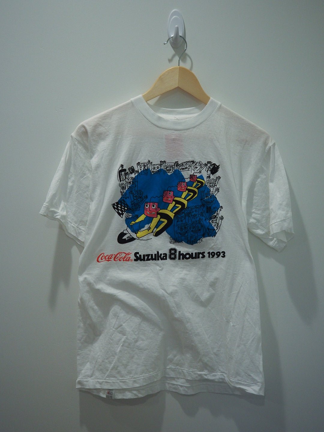 Rare 1993 Coca - Cola Suzuka 8 Hours T-Shirt – Mark Wigan Art, Moto Race, Single Stitch, Size L Clothes - Afterthought Vintage - Afterthought Vintage