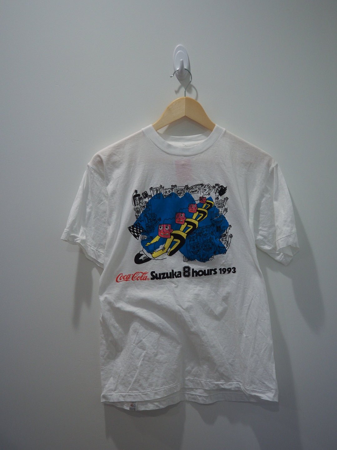 Rare 1993 Coca - Cola Suzuka 8 Hours T-Shirt – Mark Wigan Art, Moto Race, Single Stitch, Size L Clothes - Afterthought Vintage - Afterthought Vintage