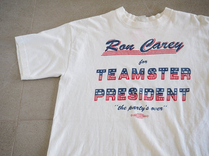 RARE - Teamster Pres. Ron Carey '91 Campaign Tee - Single Stitch - L Clothes - Afterthought Vintage