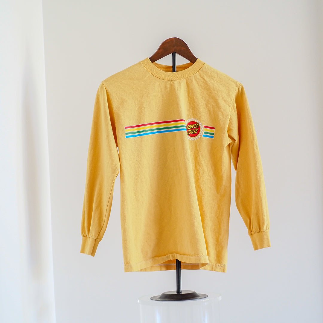 Santa Cruz Skateboards Logo Long Sleeve T-Shirt - Yellow Clothes - Afterthought Vintage