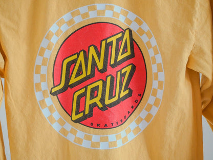 Santa Cruz Skateboards Logo Long Sleeve T-Shirt - Yellow Clothes - Afterthought Vintage